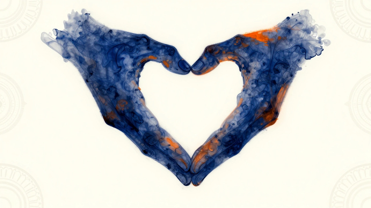 Abstract art of swirling colors representing Hindi poetry and connection