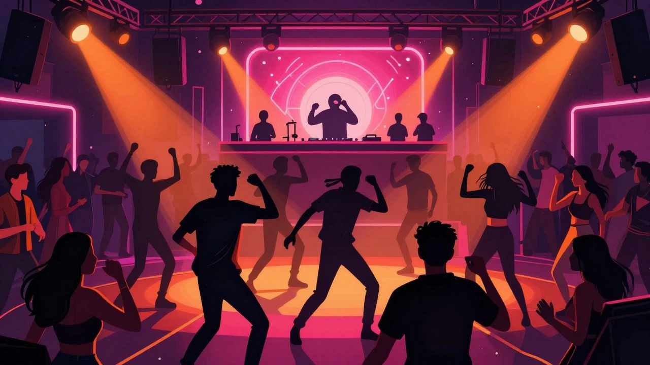 Crowded nightclub with people dancing to energetic Punjabi beats